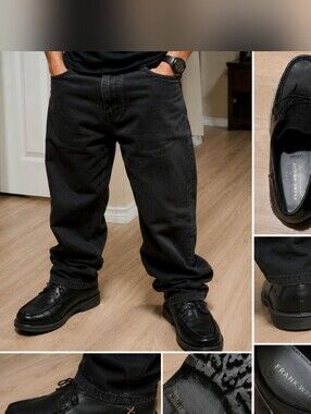 Black Leather Slip-On Loafers